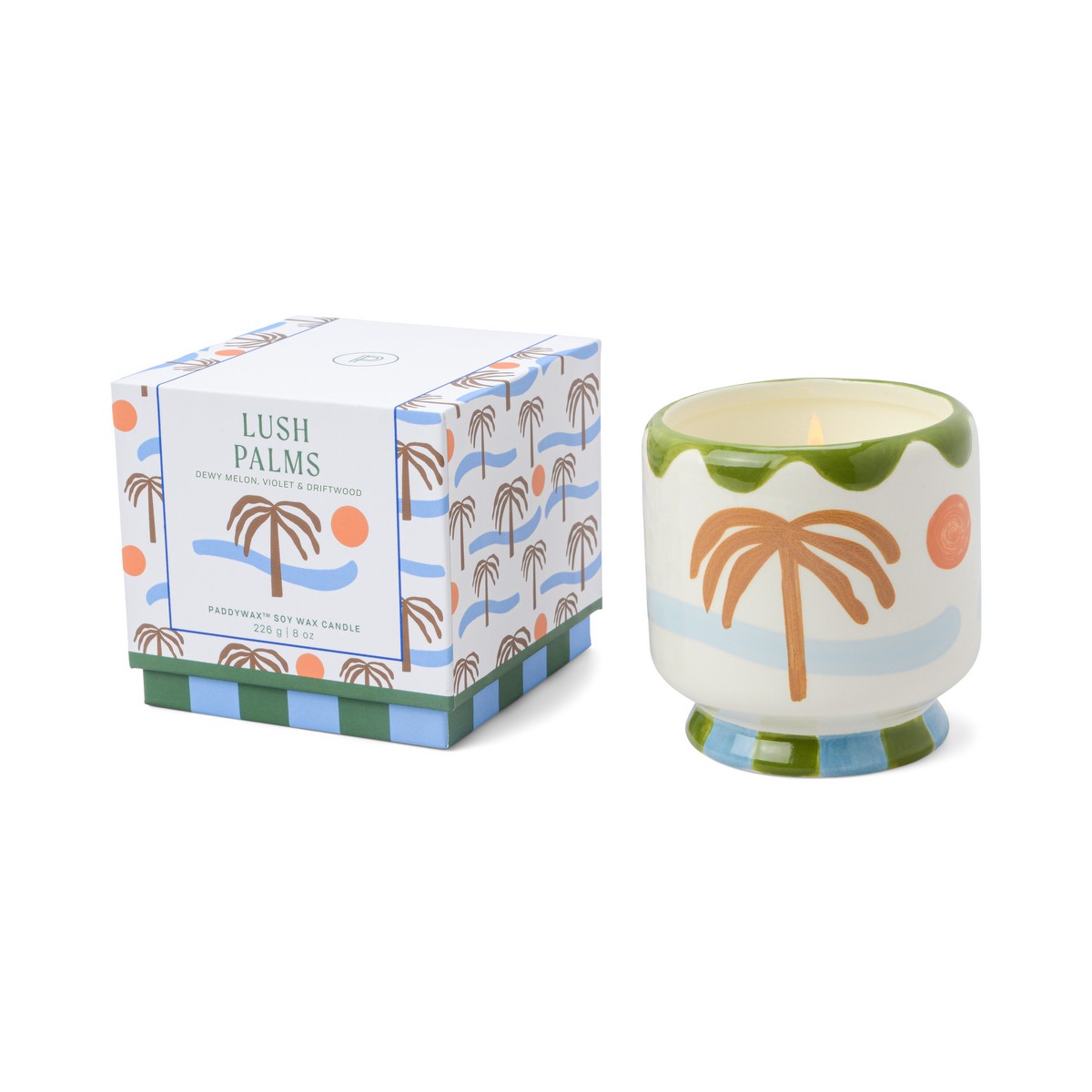A dopo Κεραμικό κερί σόγιας, Lush Palms 226gr Palm Tree - Paddywax