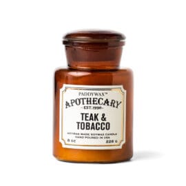 Κερί Apothecary, Teak &amp; Tobacco 226gr – Paddywax