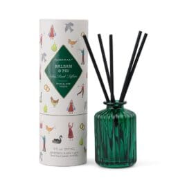 Christmas 147ml Αρωματικό Diffuser σε πράσινο ριγωτό δοχείο, Balsam &amp; Fir – Paddywax