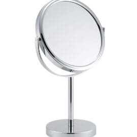 5Χ Μεγεθυντικός περιστρεφόμενος, ασημί καθρέφτης διαμέτρου 18cm με βάση, Gold Bow -By Upper Canada