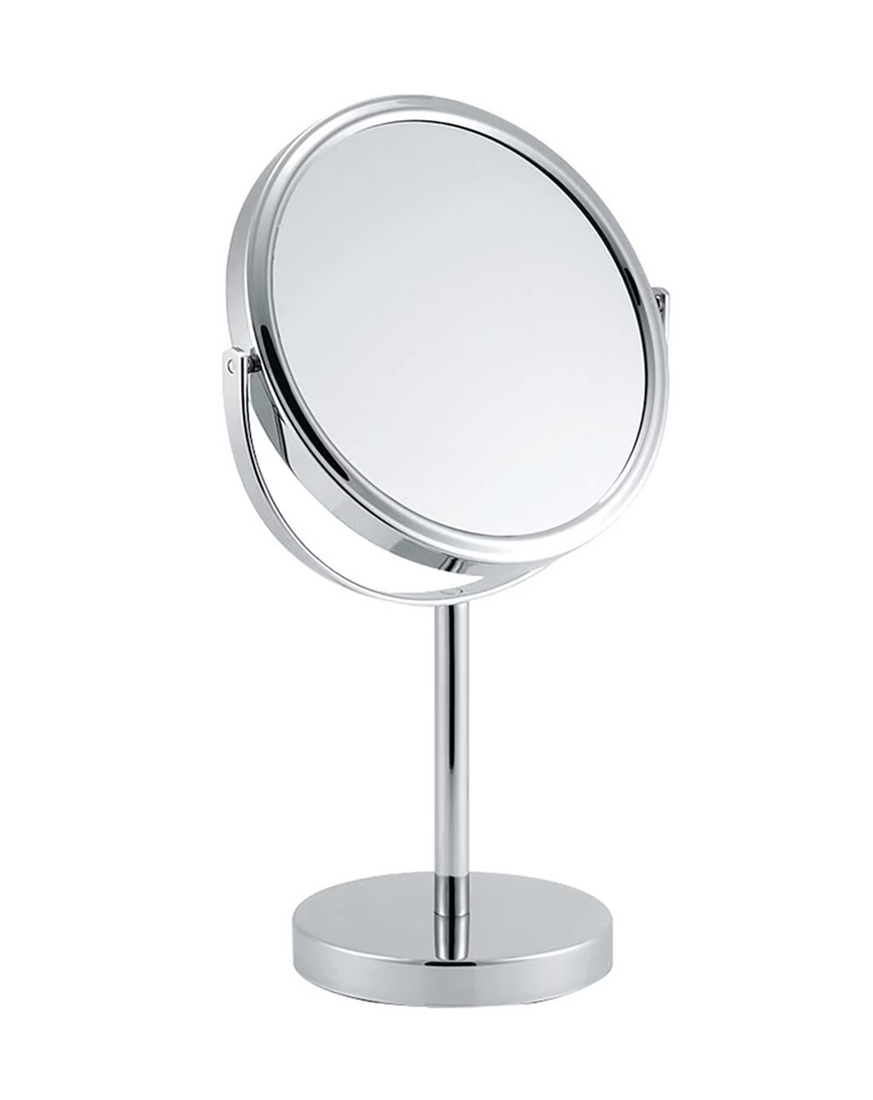 5Χ Μεγεθυντικός περιστρεφόμενος, ασημί καθρέφτης διαμέτρου 18cm με βάση, Gold Bow -By Upper Canada