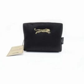 Μαύρο μικρό βελούδινο boxy νεσεσέρ Leopard Make-up Bag 9x16x12cm – By Upper Canada