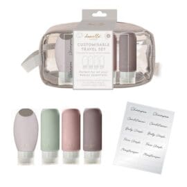 Σετ με νεσεσέρ και 4 μπουκάλια ταξιδίου με ετικέτες – By Upper Canada