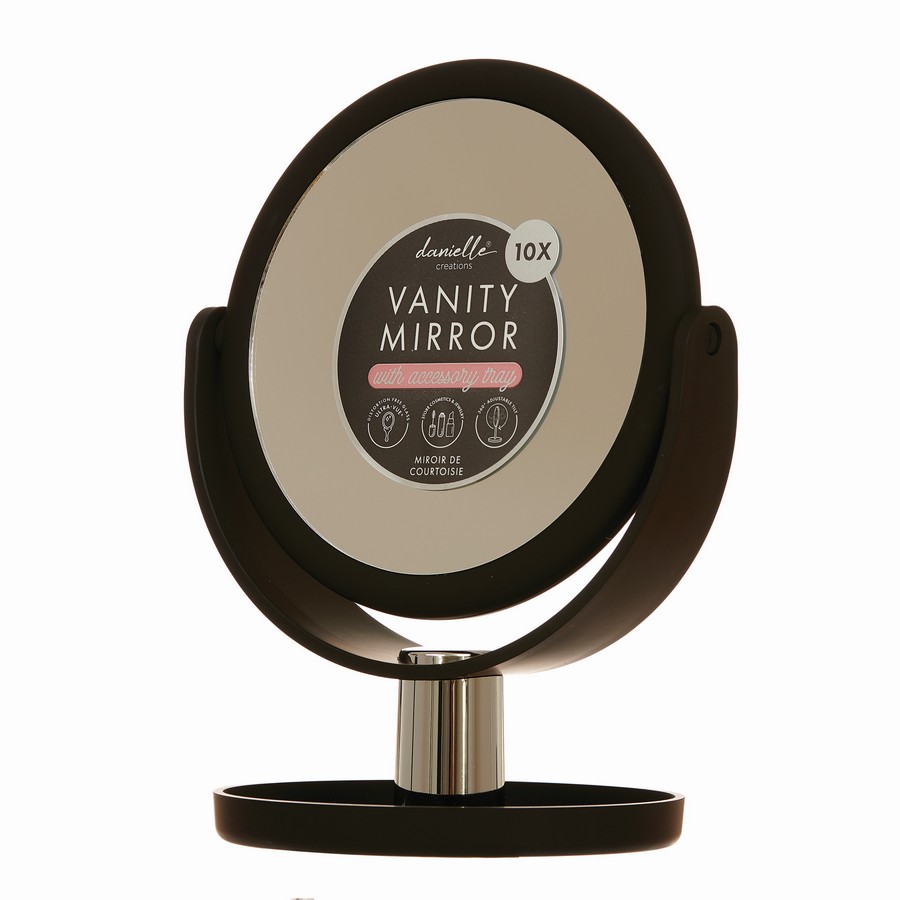 10Χ Μεγεθυντικός περιστρεφόμενος, μαύρος καθρέφτης με βάση, Gold Bow - By Upper Canada - Image 2