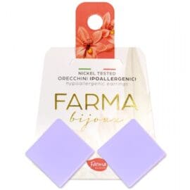 Υποαλλεργικά Σκουλαρίκια Τετράγωνα Κουμπιά Μπλε Παστέλ 20mm (LQC289) Farma Bijoux