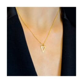 Υποαλλεργικό Κολιέ Χρυσό Με Τρίγωνο 36/42CM (1G3T) Farma Bijoux