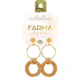 Υποαλλεργικά Σκουλαρίκια Διπλοί Κύκλοι 50mm (BEWE03) Farma Bijoux