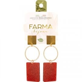 Υποαλλεργικά Σκουλαρίκια Διπλά Τετράγωνα 50mm (BEWE04) Farma Bijoux