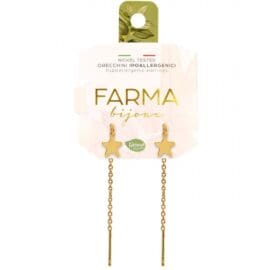 Υποαλλεργικά Σκουλαρίκια Αλυσίδες Επιχρυσωμένες Με Αστέρια 800mm (BEPG002) Farma Bijoux