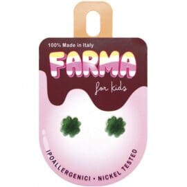 Υποαλλεργικά Σκουλαρίκια for Kids Ακρυλικό Τριφύλλι Πράσινο 8mm (BEL015) Farma Bijoux