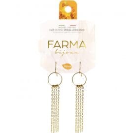 Υποαλλεργικά Σκουλαρίκια Χρυσές Κρεμαστές Αλυσίδες 50mm (BEpg22) Farma Bijoux