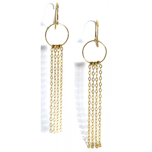 Υποαλλεργικά Σκουλαρίκια Χρυσές Κρεμαστές Αλυσίδες 50mm (BEpg22) Farma Bijoux - Image 2