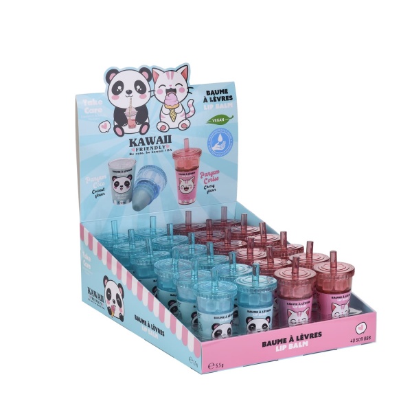 Lip Balm Kawai Friends Σε Σχήμα Γρανίτας Take Care (Stand 24 τεμάχια)