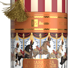 HiSkin Soy Candle Chocolate Oranges  200ml – Αρωματικό Κερί Σόγιας σε Χριστουγεννιάτικη Carousel Συσκευασία